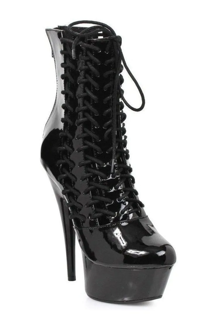 609-MILLA Ankle Boots  | Black  Patent