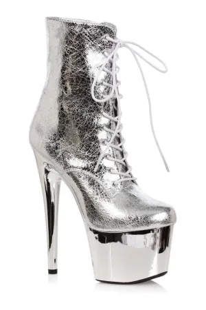 709-UMA Ankle Boot | Silver Faux Leather