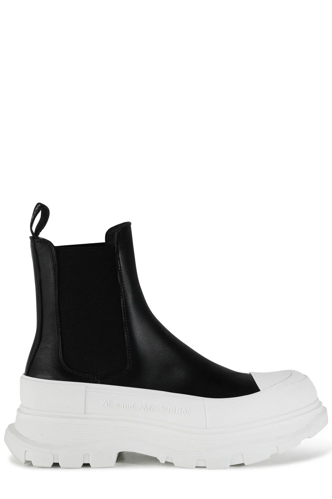 Alexander McQueen Logo Embossed Ankle Boots