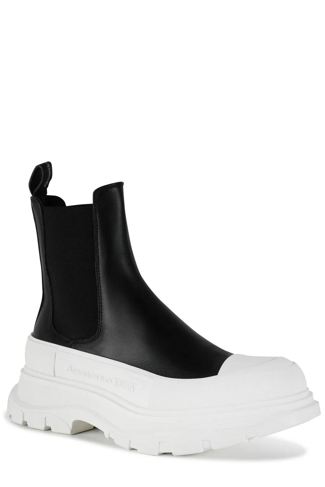 Alexander McQueen Logo Embossed Ankle Boots