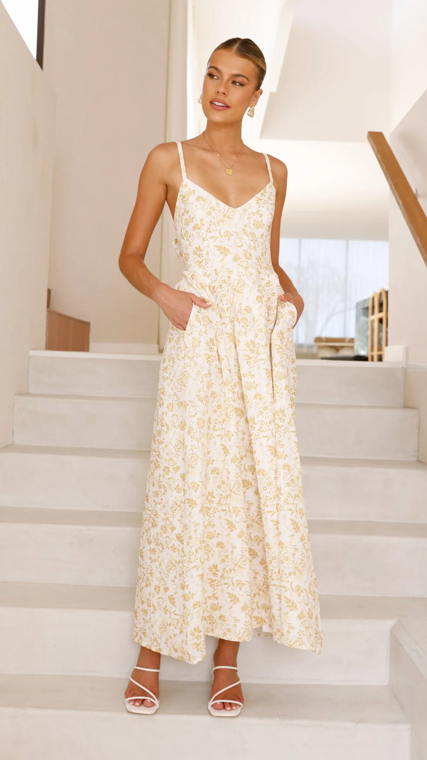 Azura Maxi Dress - Yellow Floral