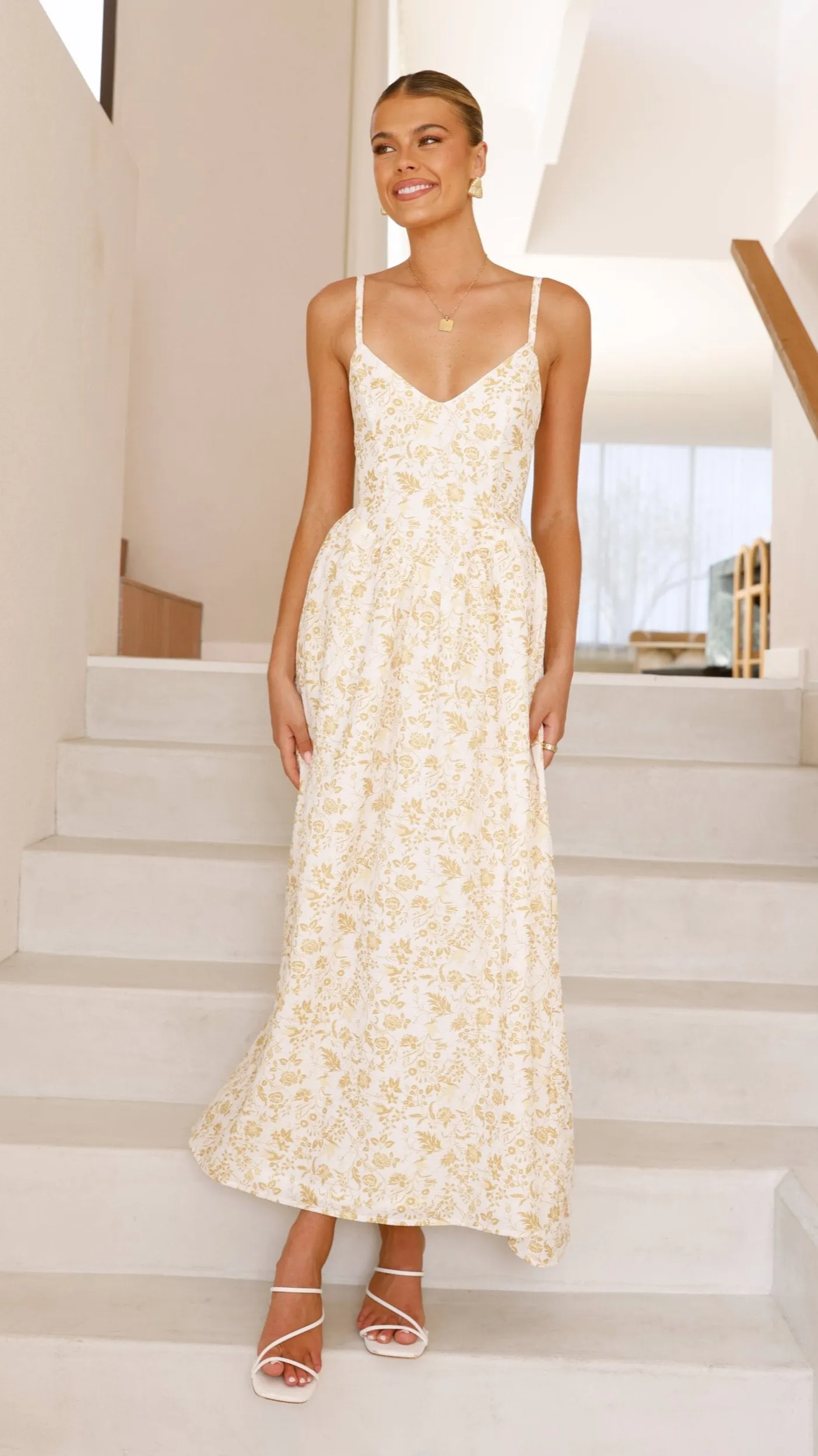 Azura Maxi Dress - Yellow Floral