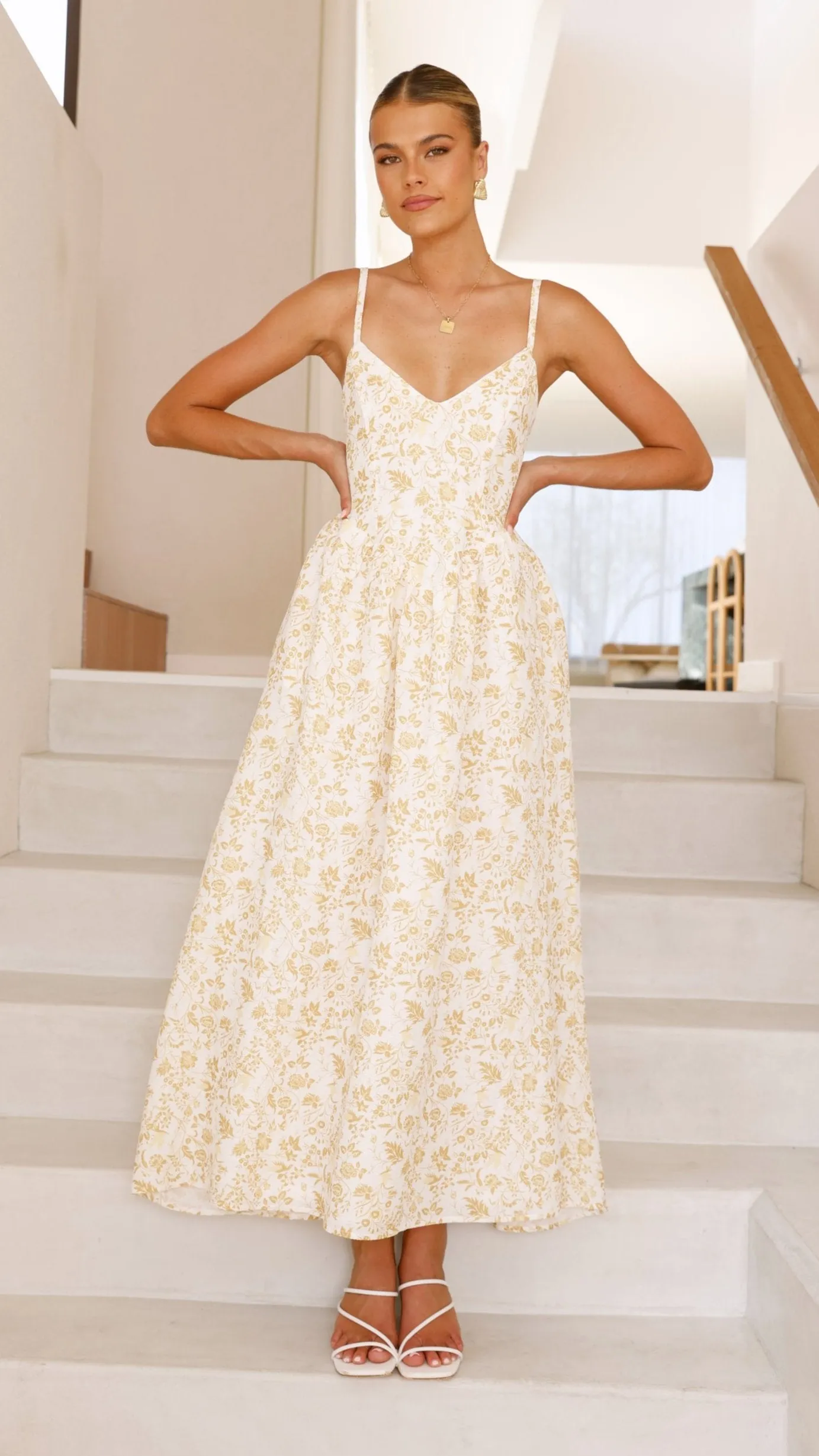Azura Maxi Dress - Yellow Floral