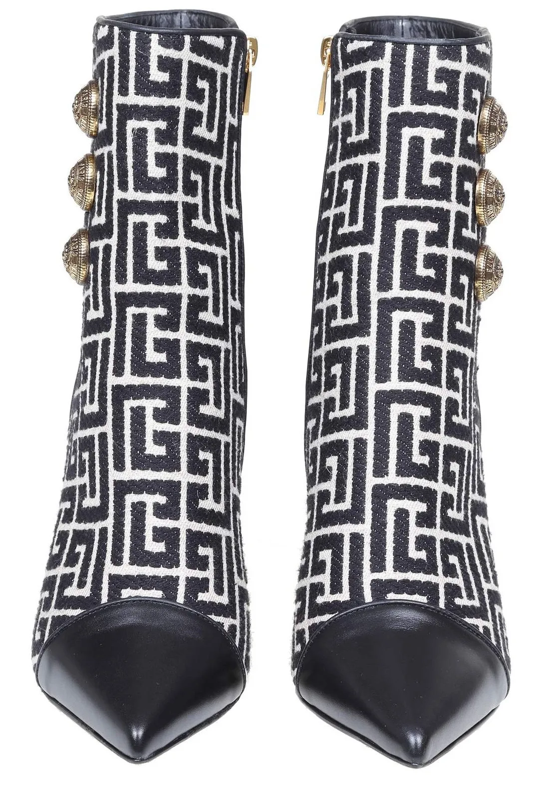 Balmain Logo Monogram Panelled Roni Ankle Boots