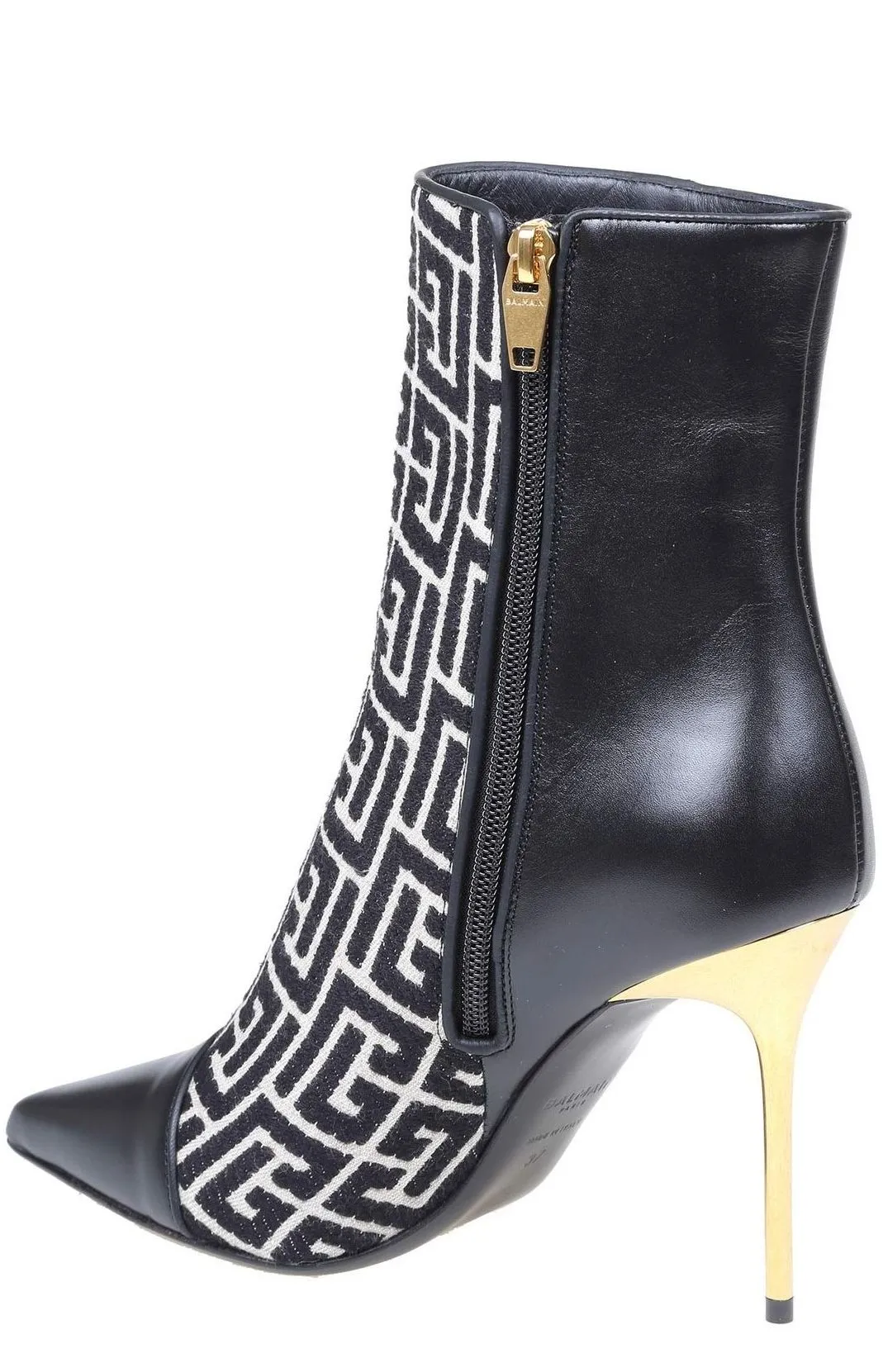 Balmain Logo Monogram Panelled Roni Ankle Boots