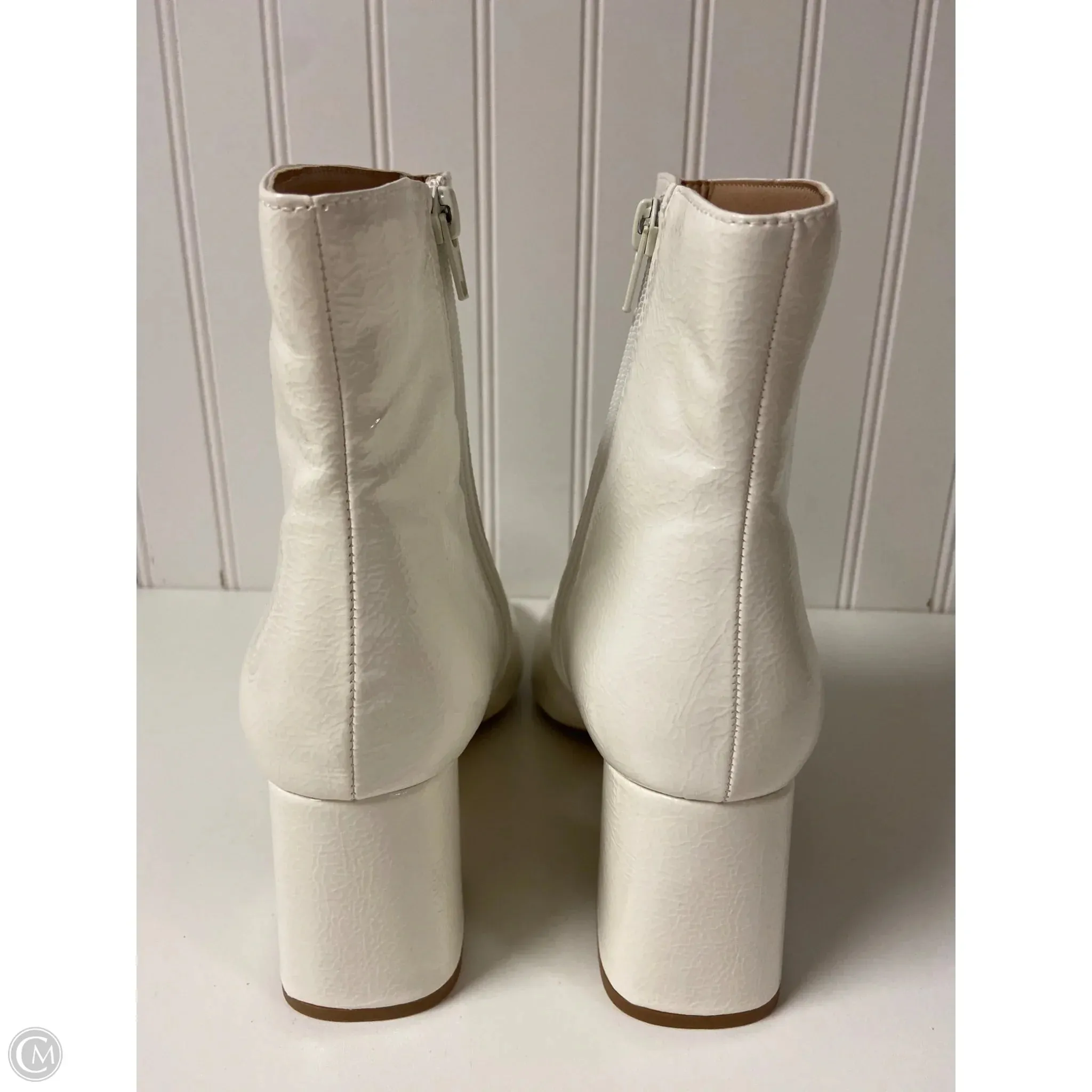 Boots Ankle Heels By Journee In White, Size: 9
