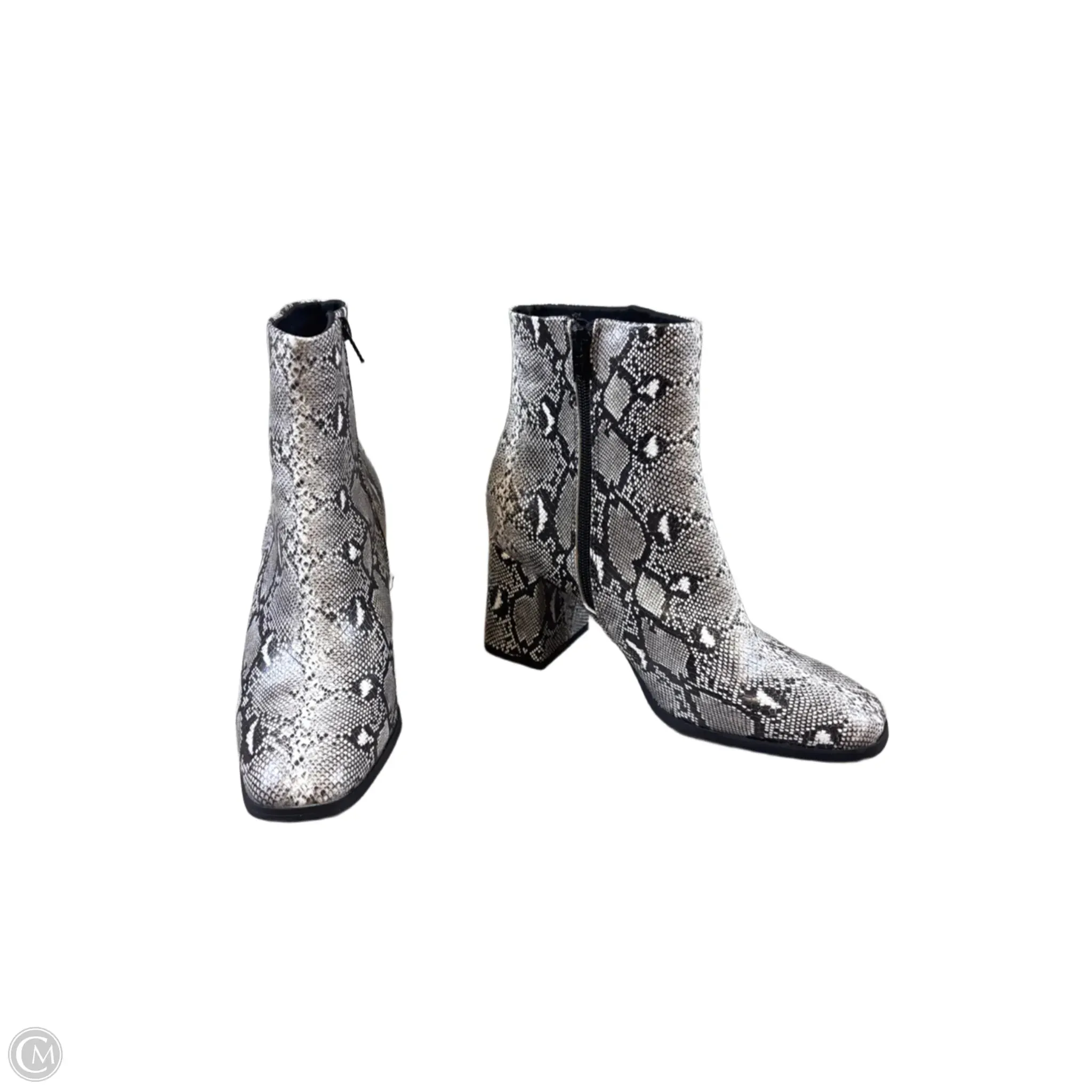 Boots Ankle Heels By Madden Girl In Snakeskin Print, Size: 9.5