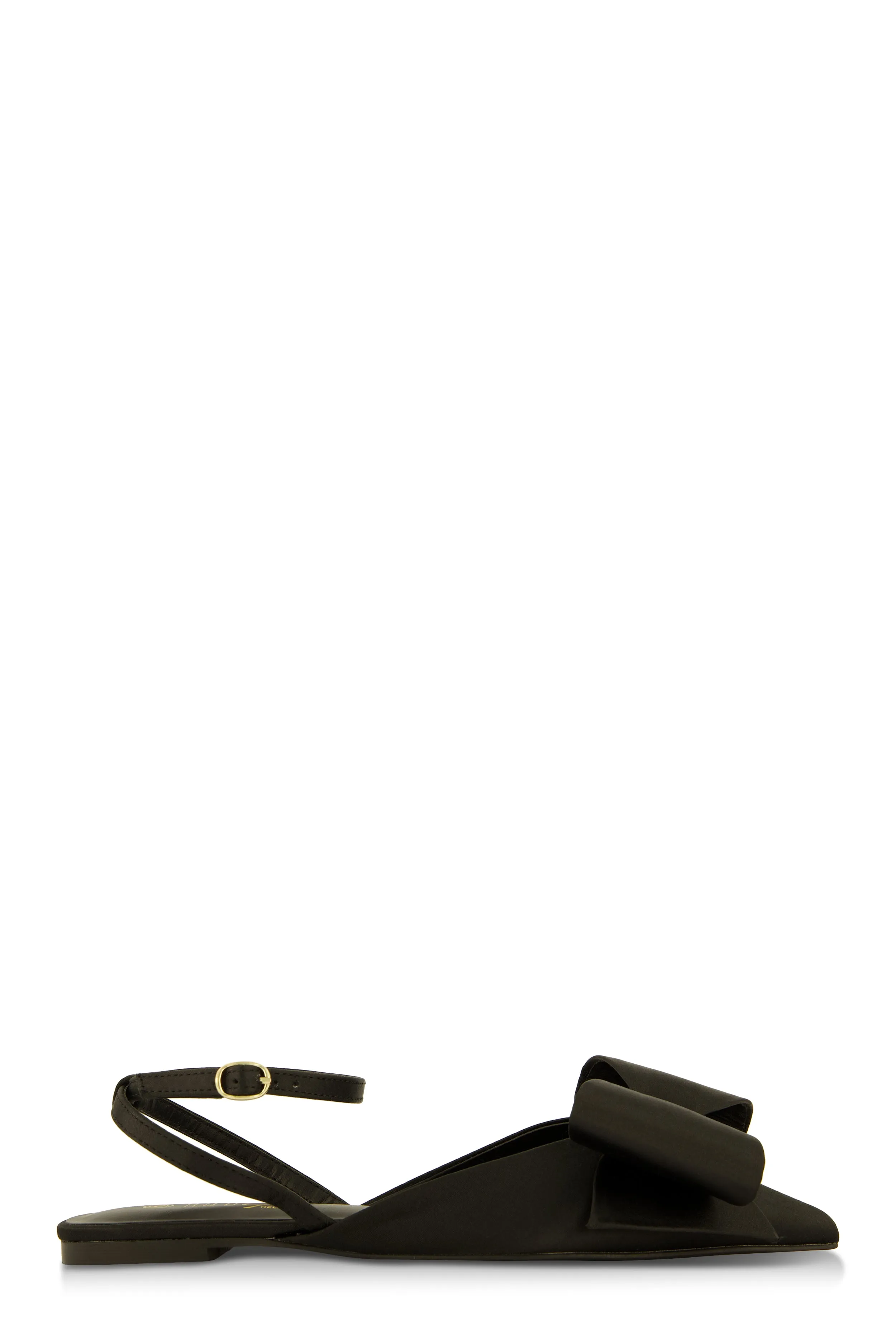 Bow Pointed Toe Ankle Strap Flats
