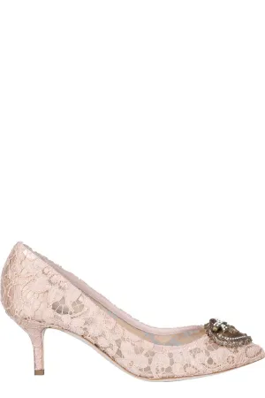 Dolce & Gabbana Lace Detailed Pointed-Toe Pumps