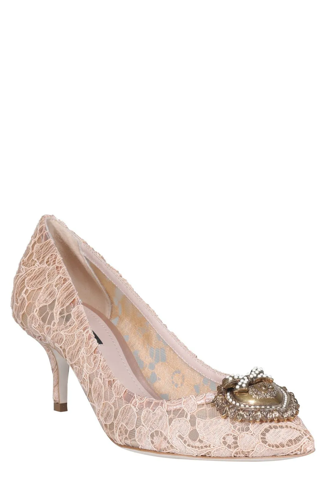 Dolce & Gabbana Lace Detailed Pointed-Toe Pumps
