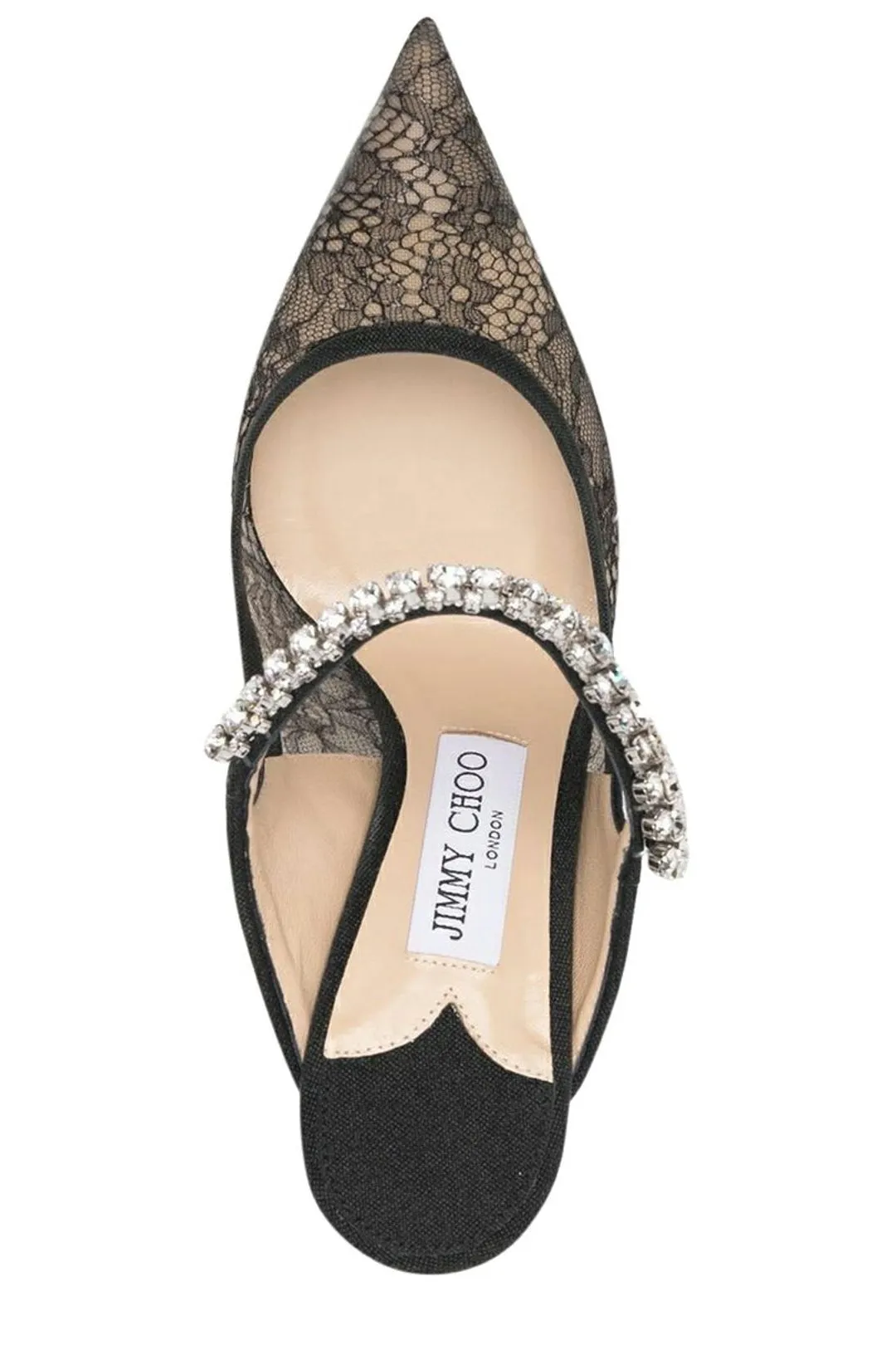 Jimmy Choo Bing 100 Crystal Embellished Lace Mules