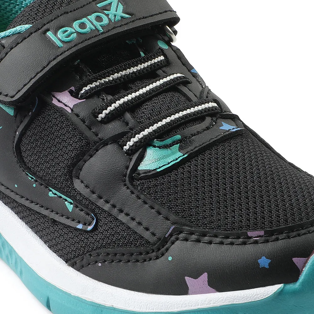 Leap7x Black Sports Non Lacing Walking Shoes For Kids JAMIE-51V By Liberty