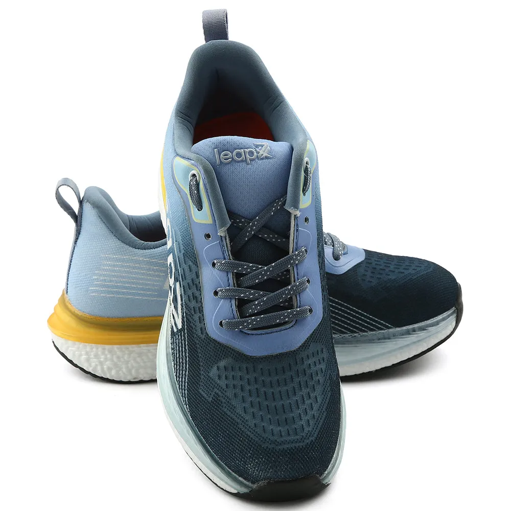 Leap7x Blue Sports Lacing Running Shoes For Men RWM-02 By Liberty