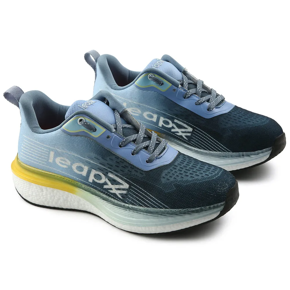 Leap7x Blue Sports Lacing Running Shoes For Men RWM-02 By Liberty