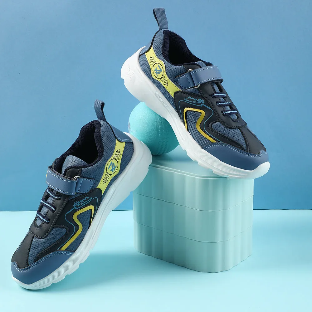 Leap7x Blue Sports Non Lacing Walking Shoes For Kids TRIVAGO-02 By Liberty