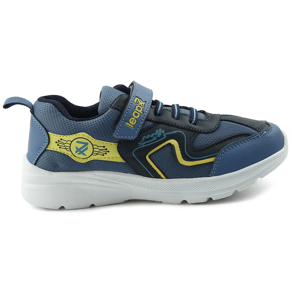 Leap7x Blue Sports Non Lacing Walking Shoes For Kids TRIVAGO-02 By Liberty