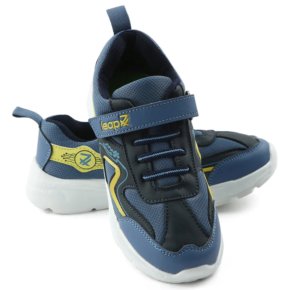 Leap7x Blue Sports Non Lacing Walking Shoes For Kids TRIVAGO-02 By Liberty