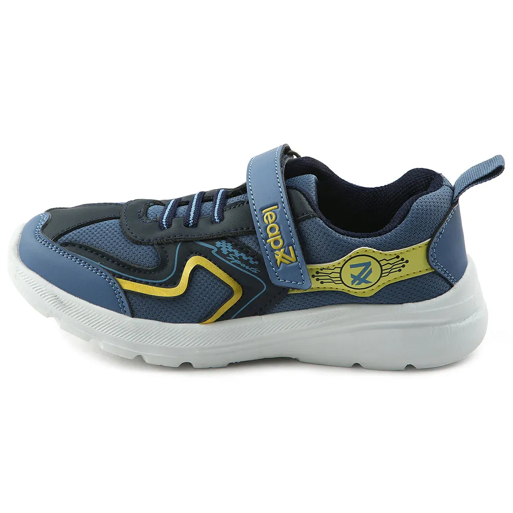 Leap7x Blue Sports Non Lacing Walking Shoes For Kids TRIVAGO-02 By Liberty