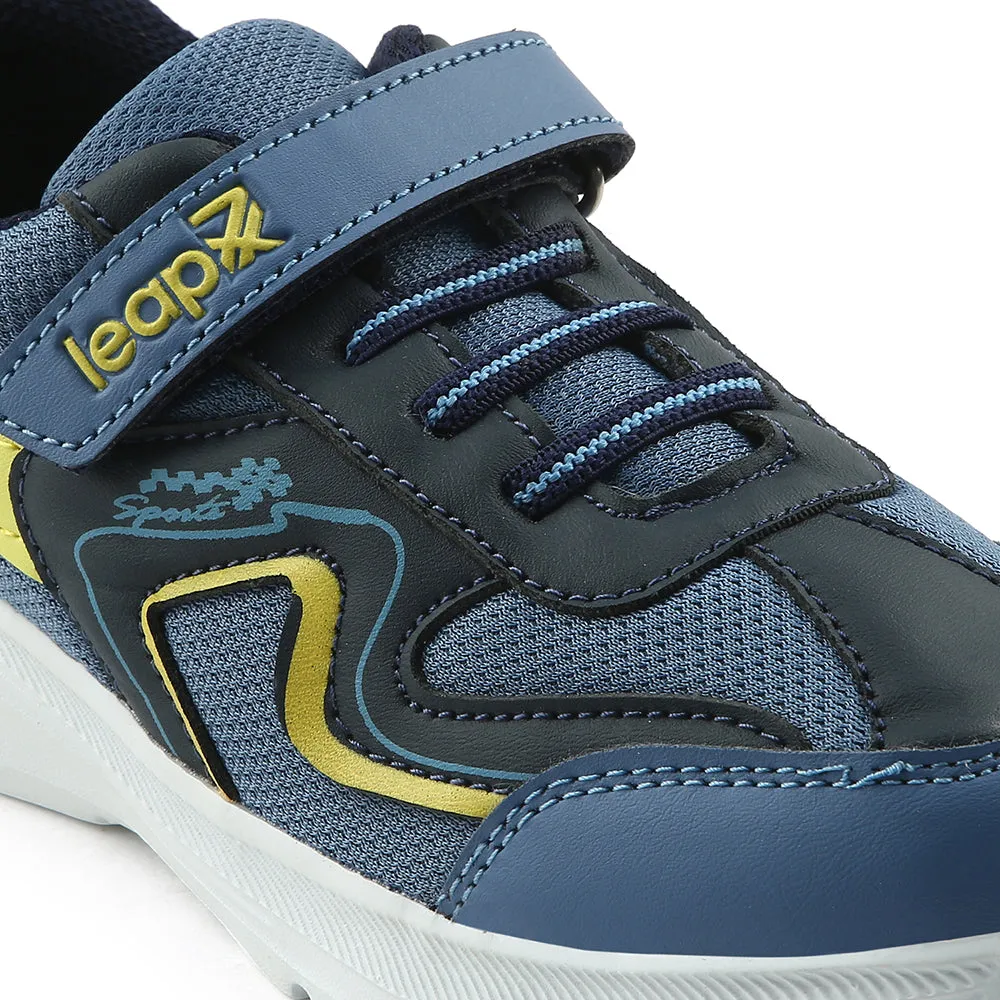 Leap7x Blue Sports Non Lacing Walking Shoes For Kids TRIVAGO-02 By Liberty