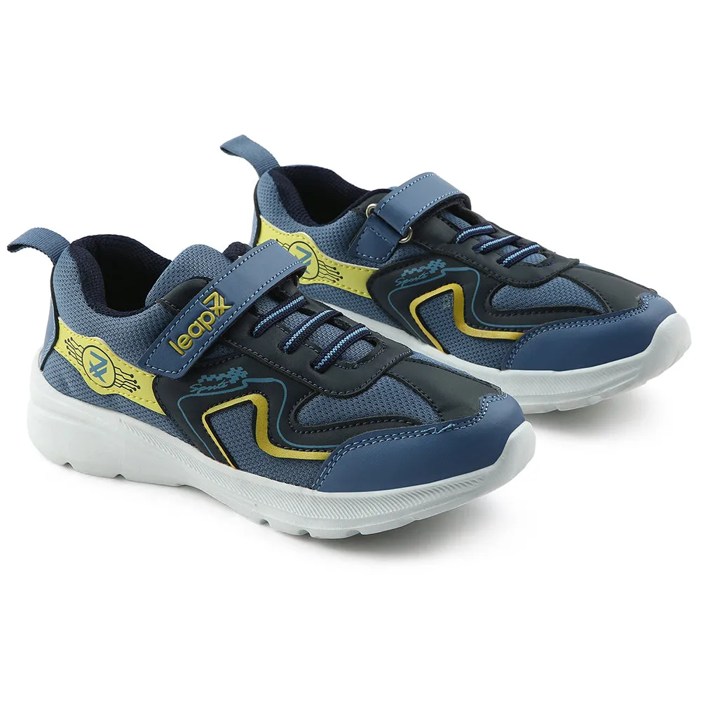 Leap7x Blue Sports Non Lacing Walking Shoes For Kids TRIVAGO-02 By Liberty
