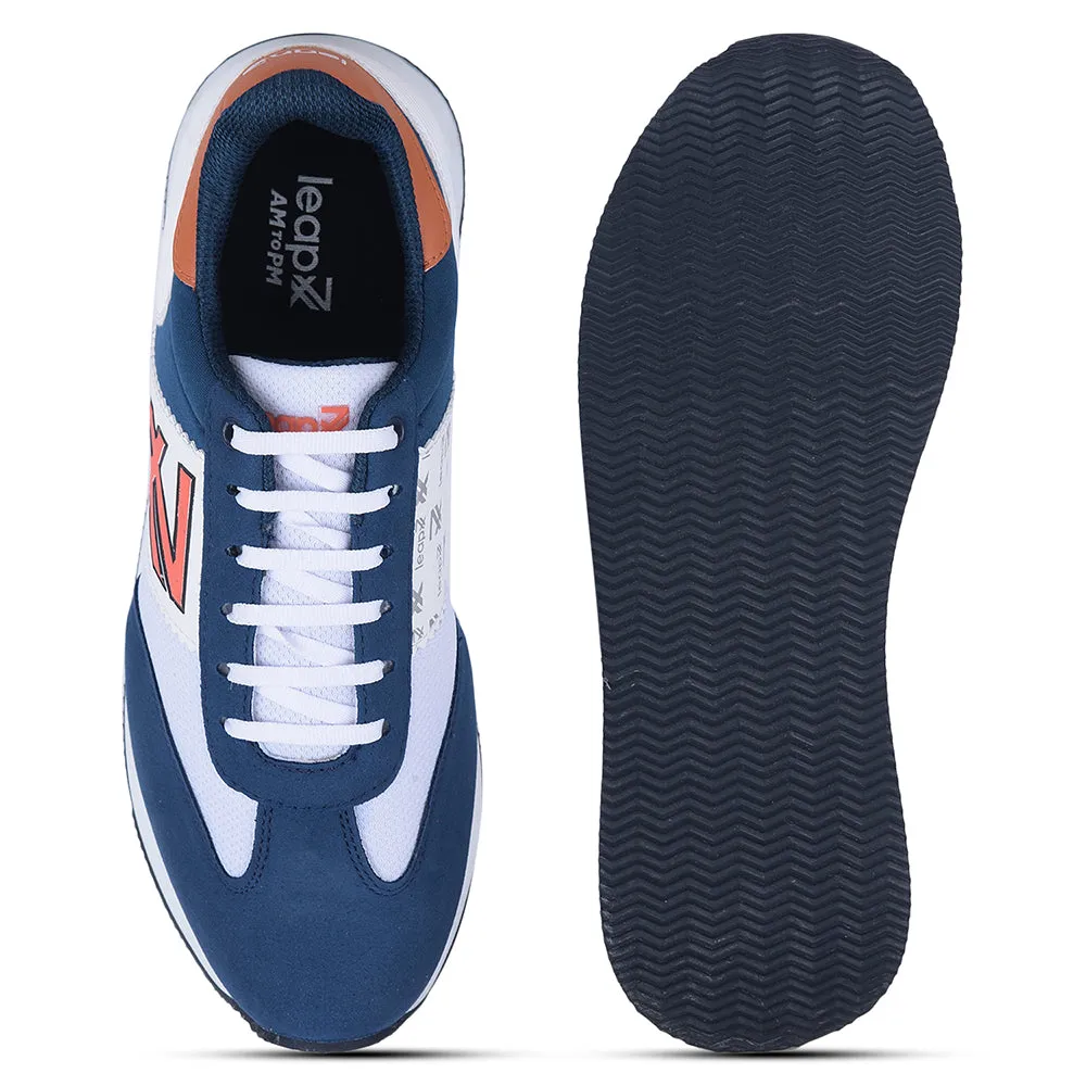 Leap7x Casual Teal Blue Lacing Sneakers For Men BACKAM-1E By Liberty