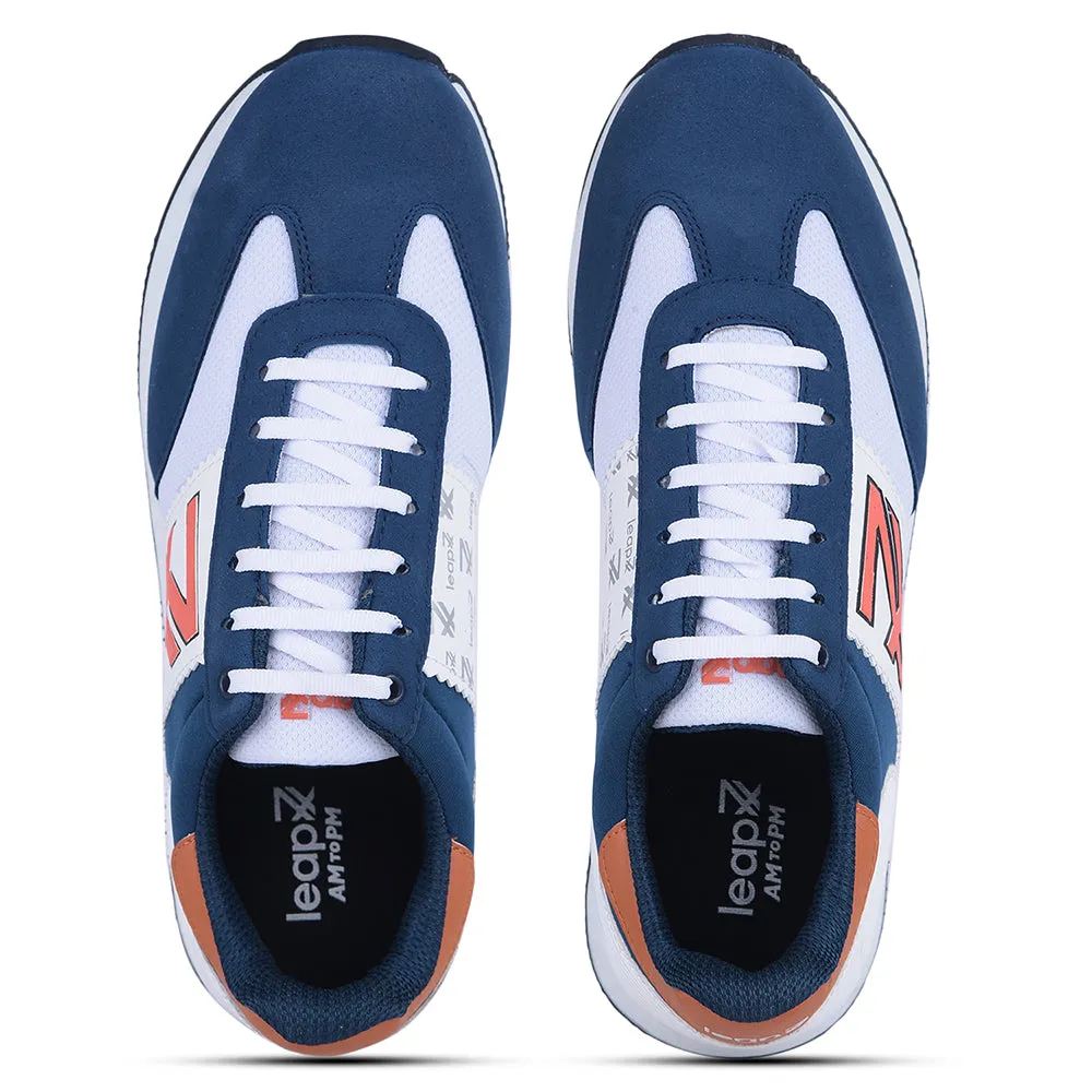 Leap7x Casual Teal Blue Lacing Sneakers For Men BACKAM-1E By Liberty