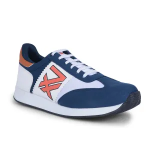 Leap7x Casual Teal Blue Lacing Sneakers For Men BACKAM-1E By Liberty