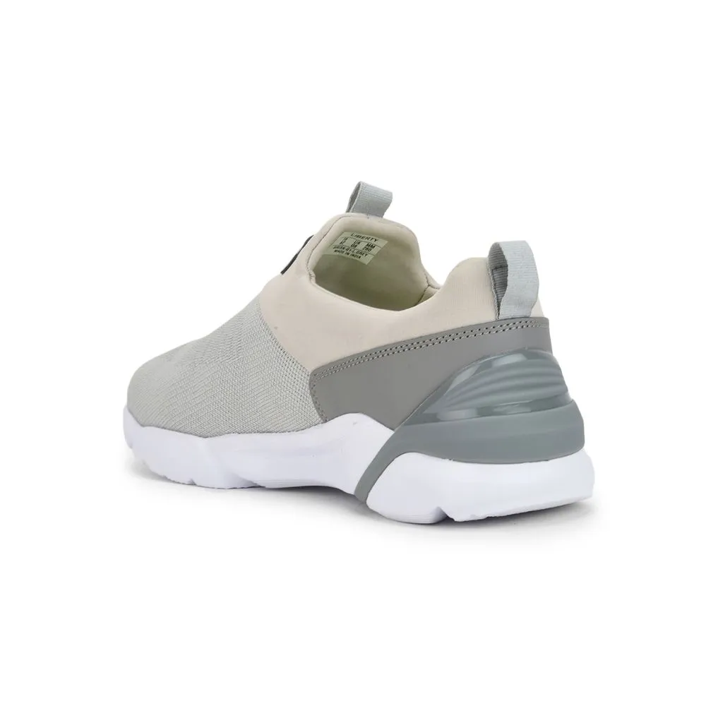 Leap7x Non-Lacing Light Grey Casual Slip-on Shoes For Men BRISK-01 By Liberty