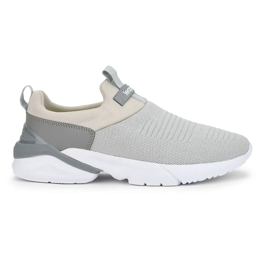 Leap7x Non-Lacing Light Grey Casual Slip-on Shoes For Men BRISK-01 By Liberty