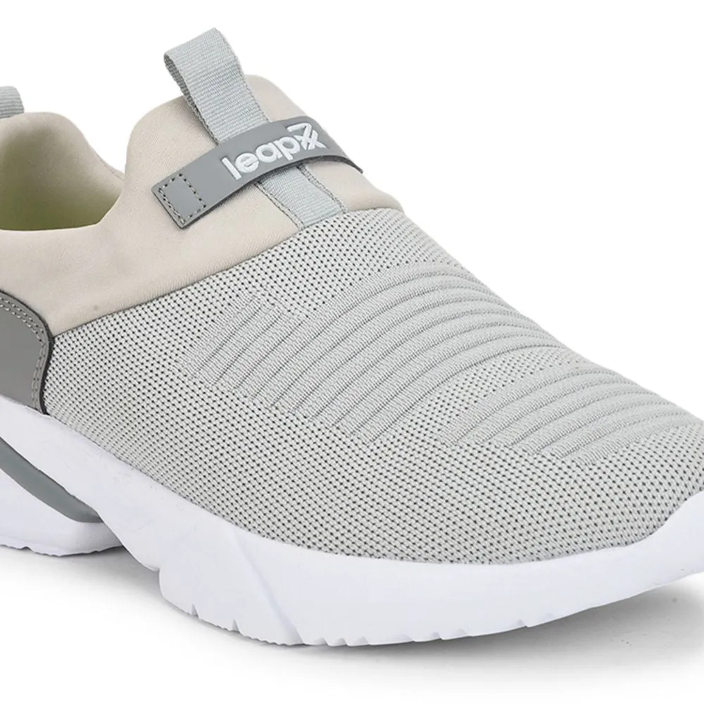 Leap7x Non-Lacing Light Grey Casual Slip-on Shoes For Men BRISK-01 By Liberty