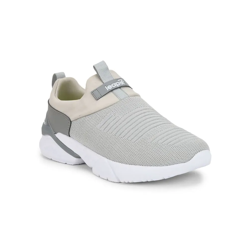 Leap7x Non-Lacing Light Grey Casual Slip-on Shoes For Men BRISK-01 By Liberty