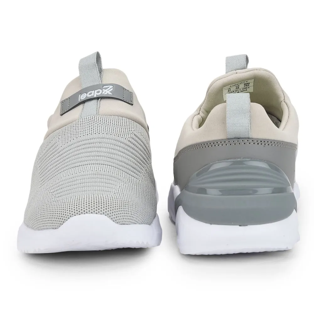 Leap7x Non-Lacing Light Grey Casual Slip-on Shoes For Men BRISK-01 By Liberty