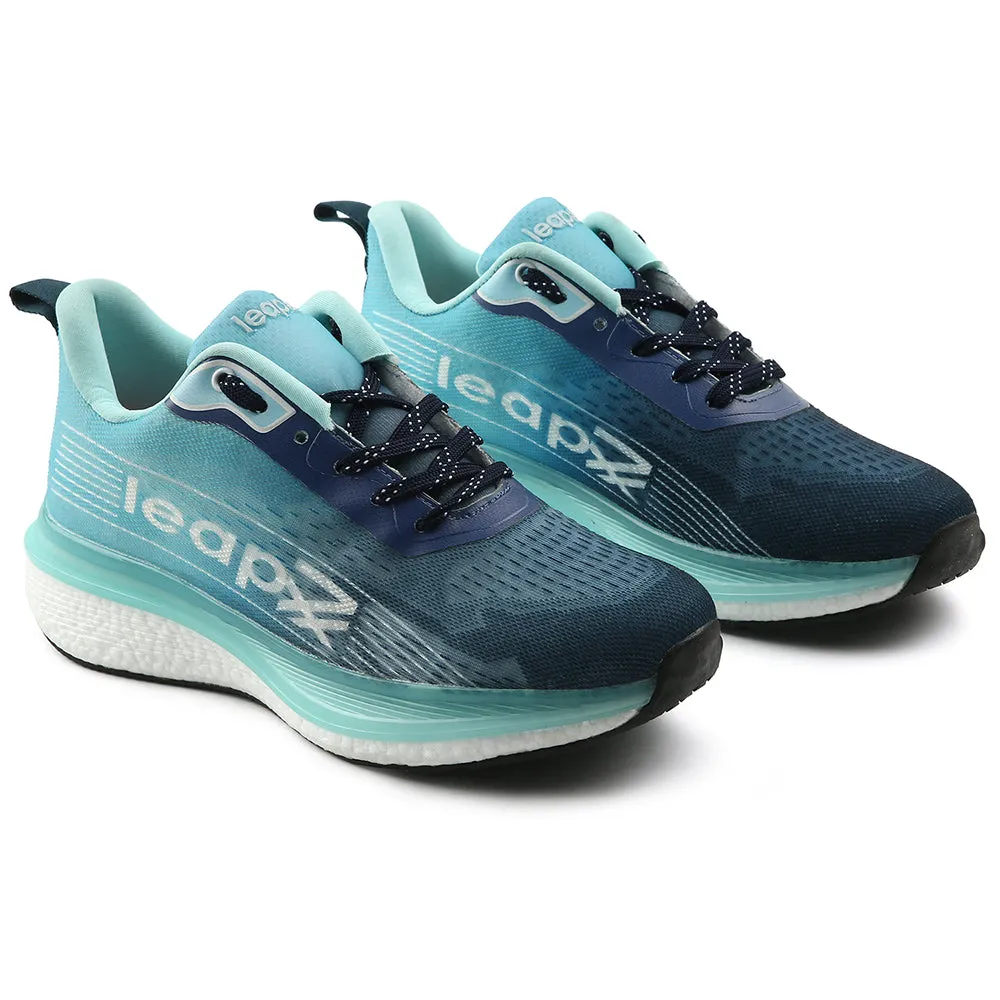 Leap7x Sea Green Sports Lacing Running Shoes For Men RWM-02 By Liberty