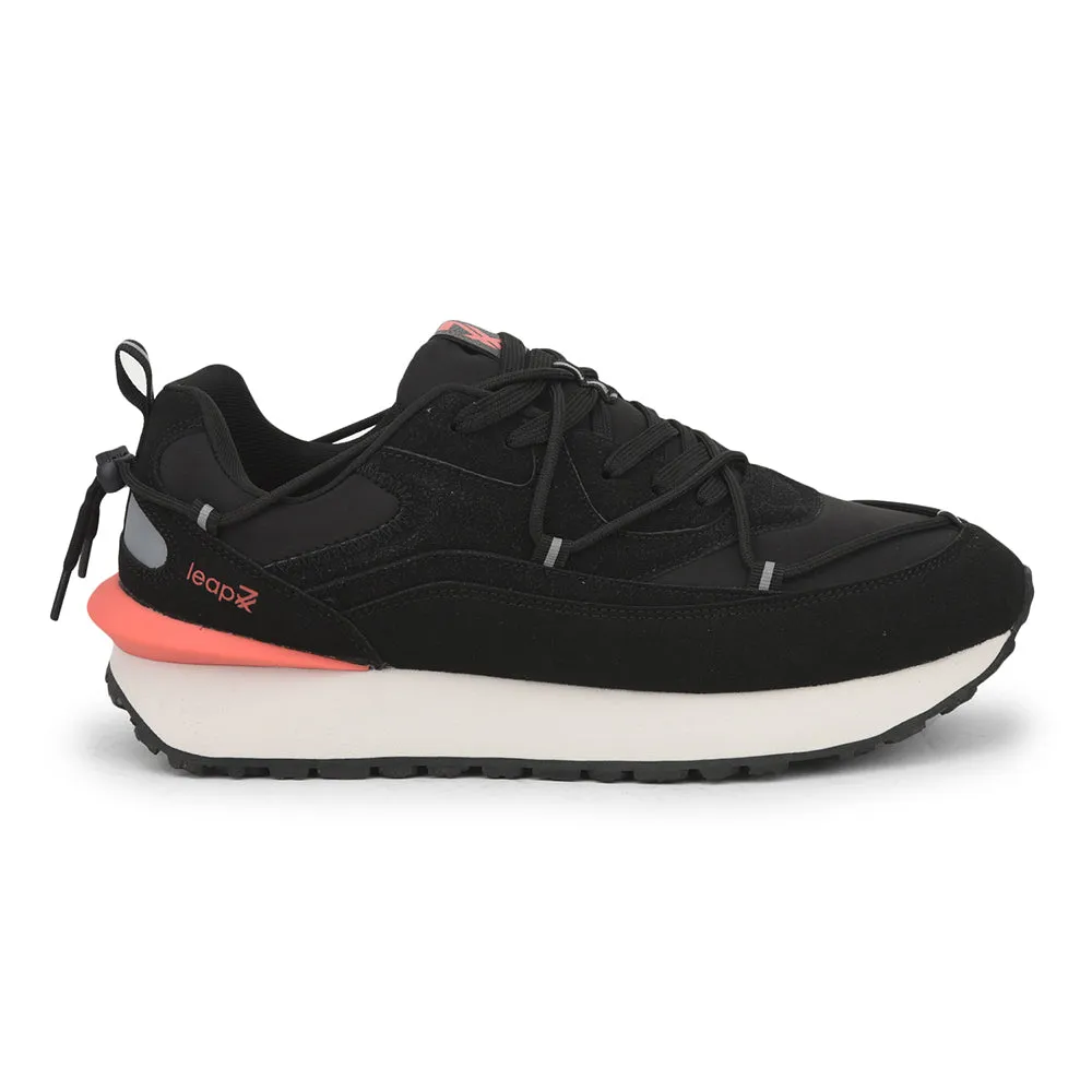 Leap7x Sports Lacing Running Shoes For Men (Black) XL-TG-05 By Liberty