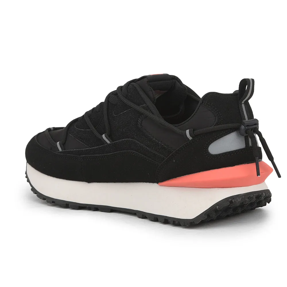 Leap7x Sports Lacing Running Shoes For Men (Black) XL-TG-05 By Liberty