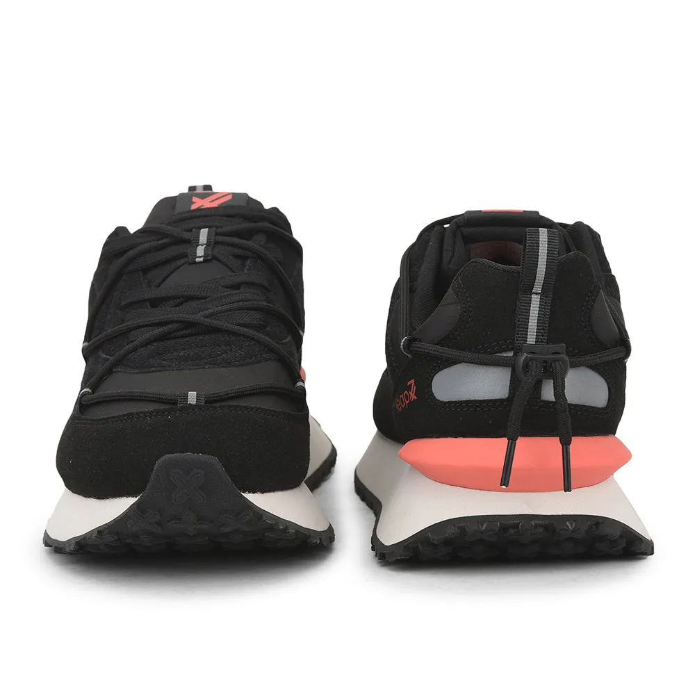 Leap7x Sports Lacing Running Shoes For Men (Black) XL-TG-05 By Liberty