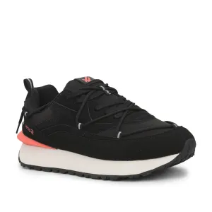 Leap7x Sports Lacing Running Shoes For Men (Black) XL-TG-05 By Liberty