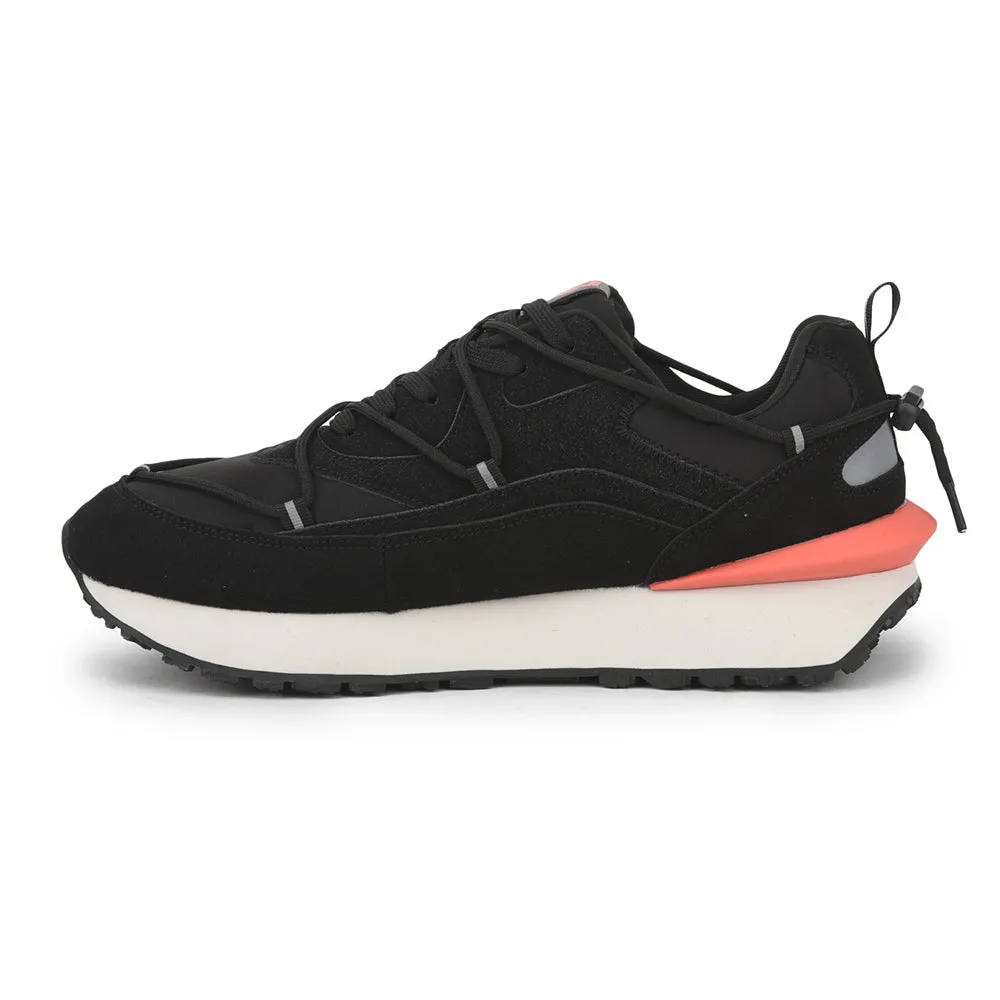 Leap7x Sports Lacing Running Shoes For Men (Black) XL-TG-05 By Liberty