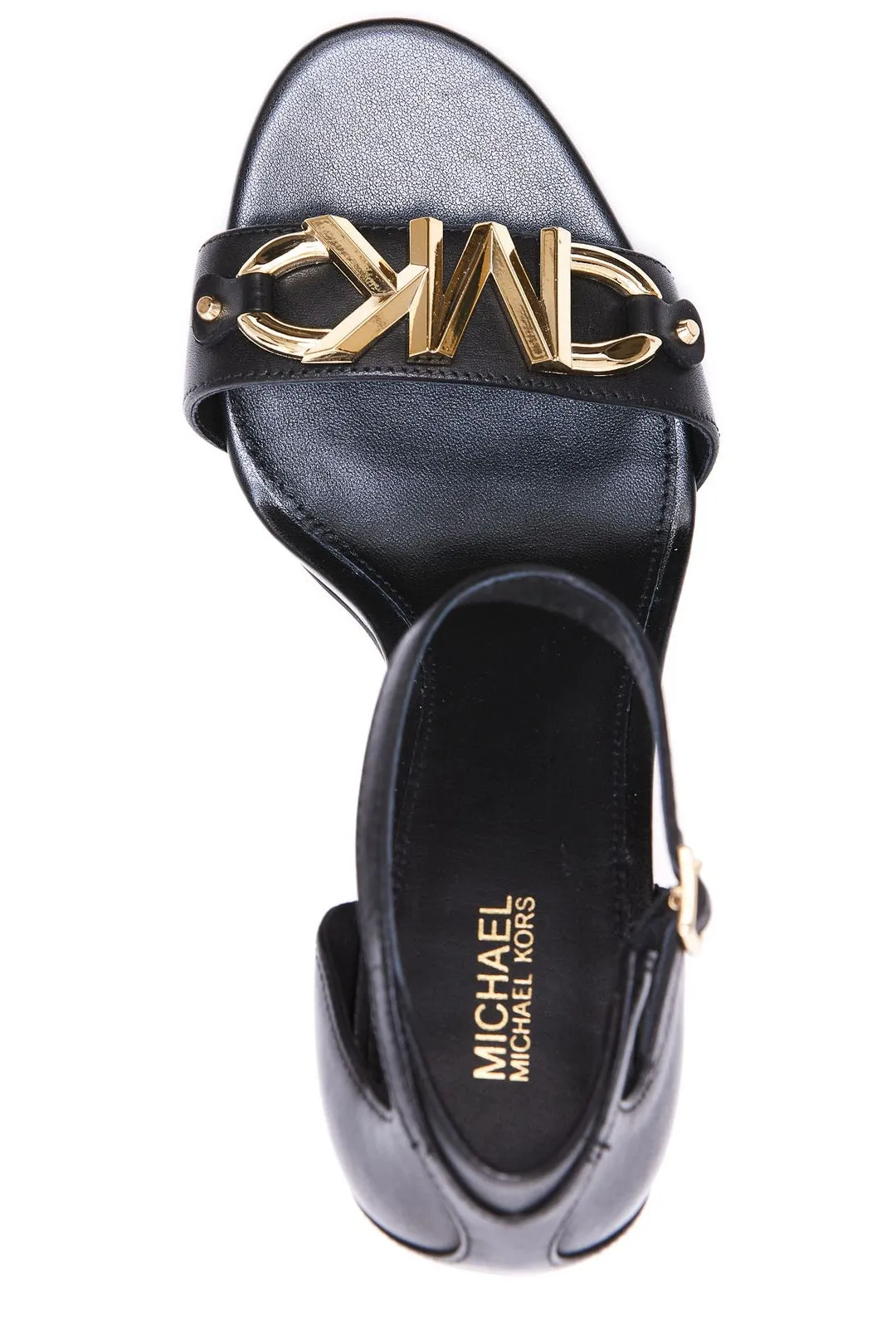 Michael Kors Logo Plaque Ankle Strap Sandals