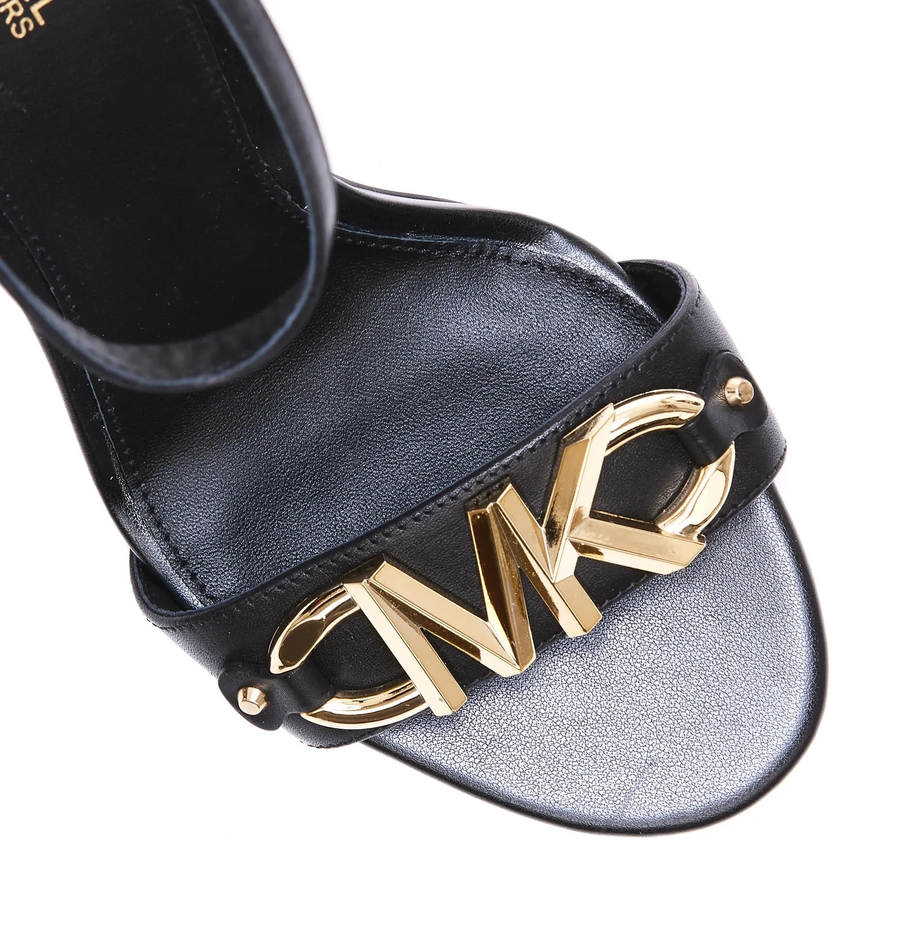 Michael Kors Logo Plaque Ankle Strap Sandals