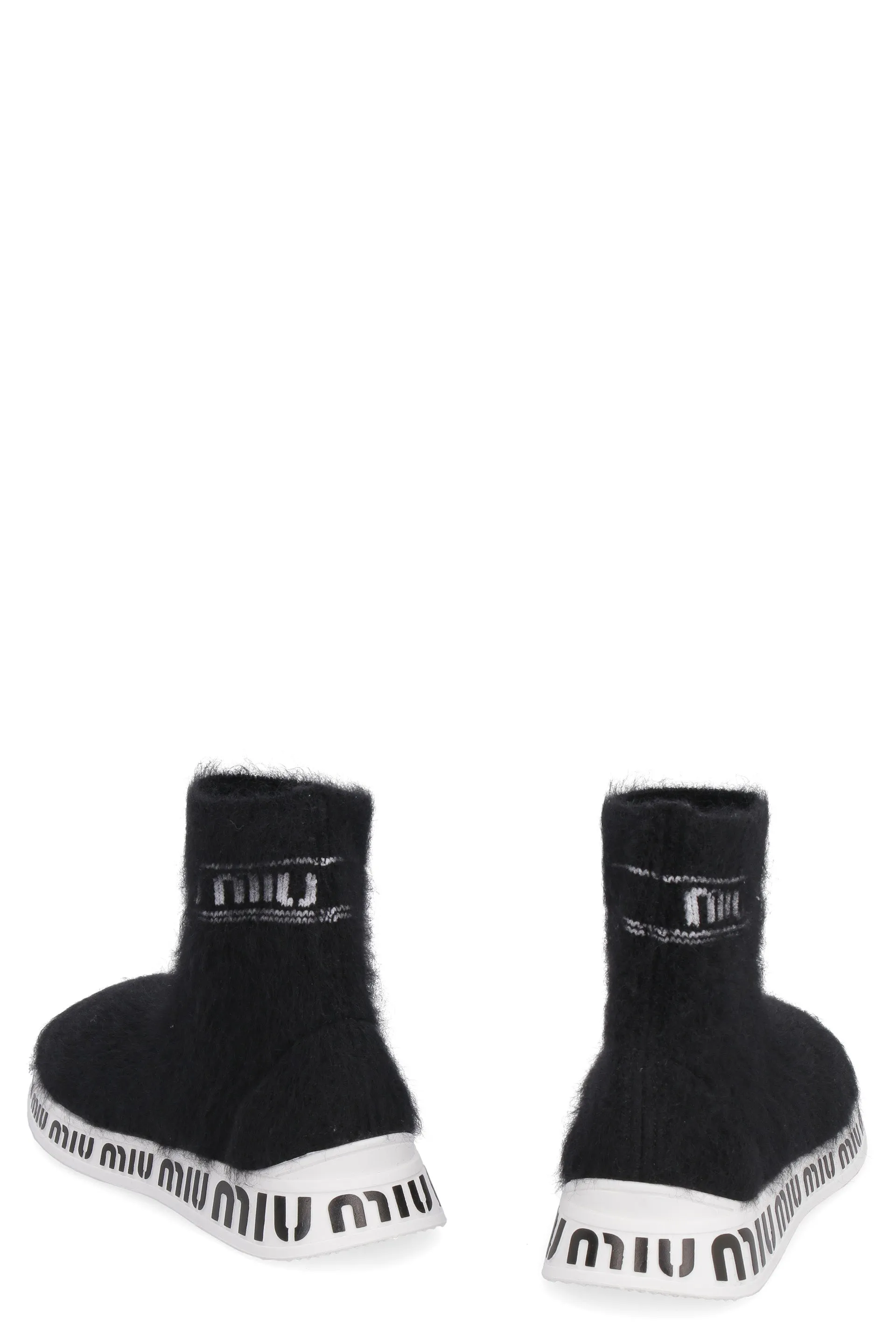 Miu Miu Logo Detailed Knitted Sock Sneakers