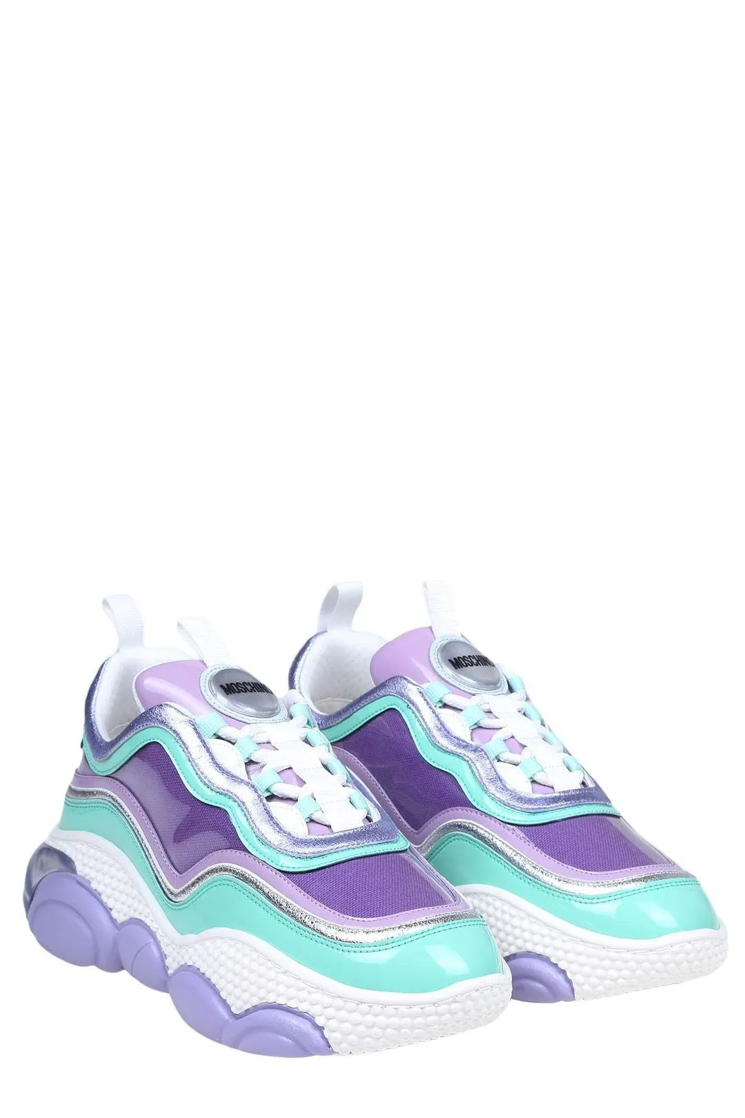 Moschino Color Block Lace-Up Sneakers