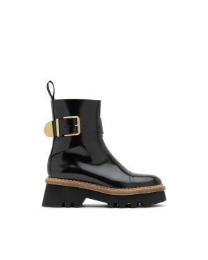 Owena Shiny Leather Ankle Boots