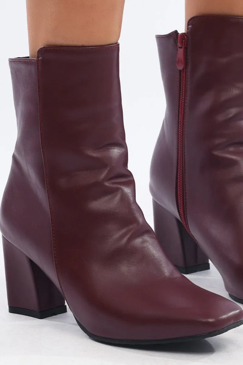 Red Ankle Boots
