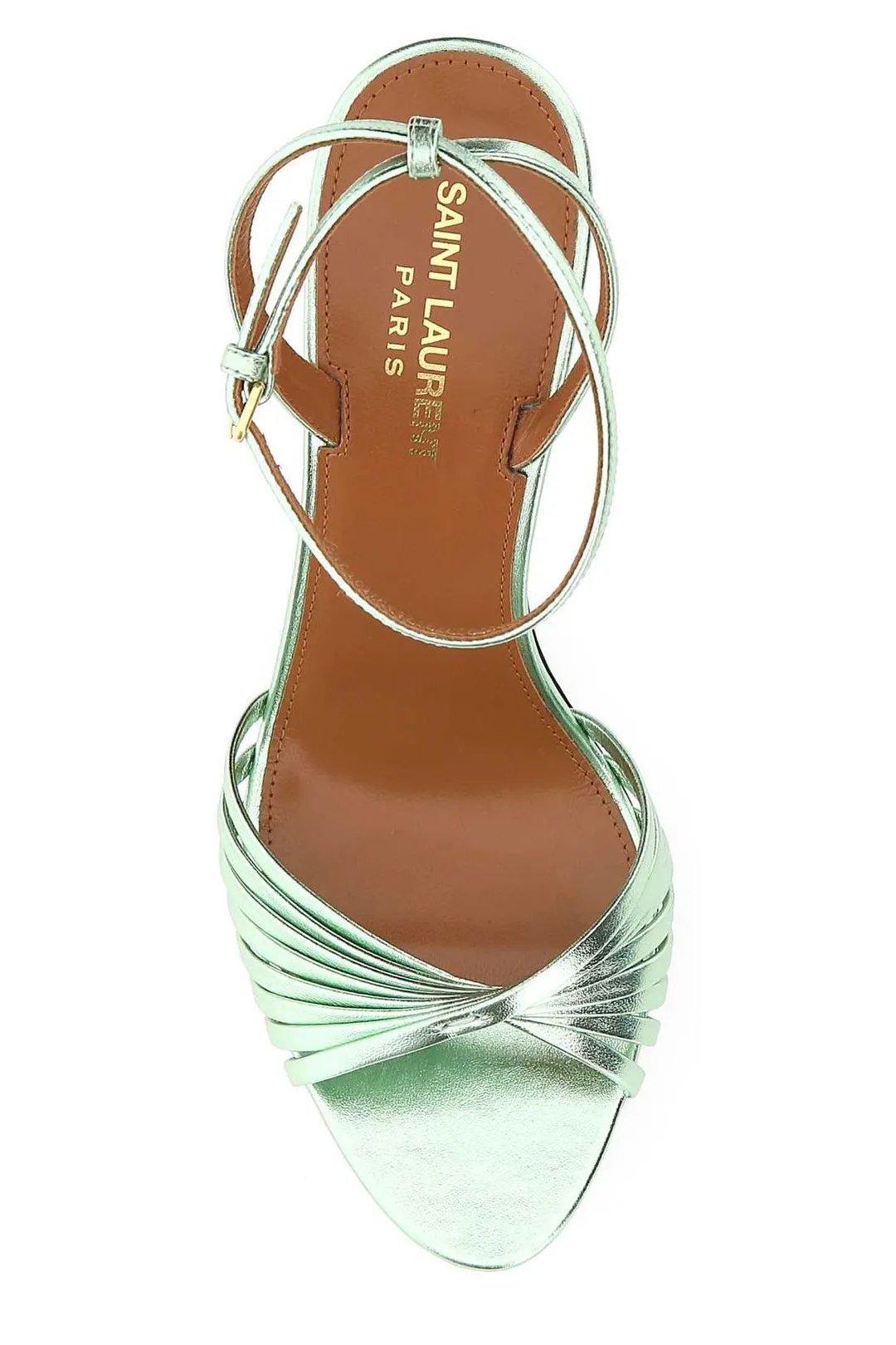 Saint Laurent Metallic Effect Ankle Strap Sandals