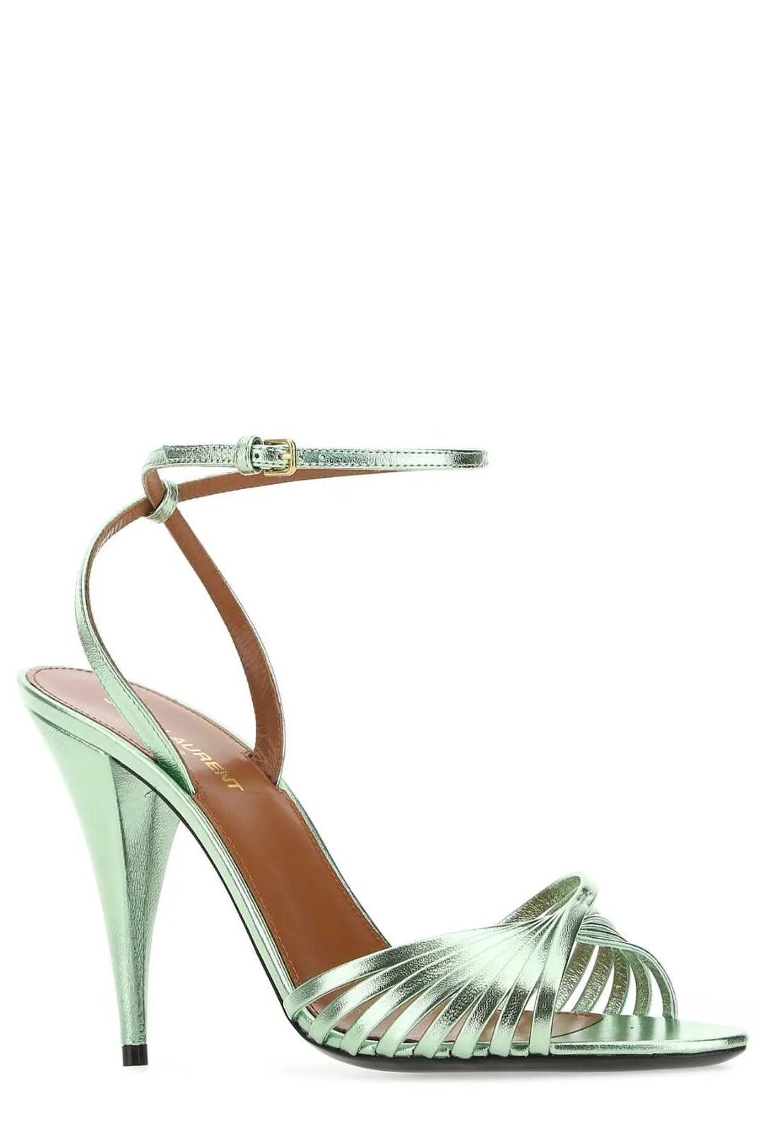 Saint Laurent Metallic Effect Ankle Strap Sandals