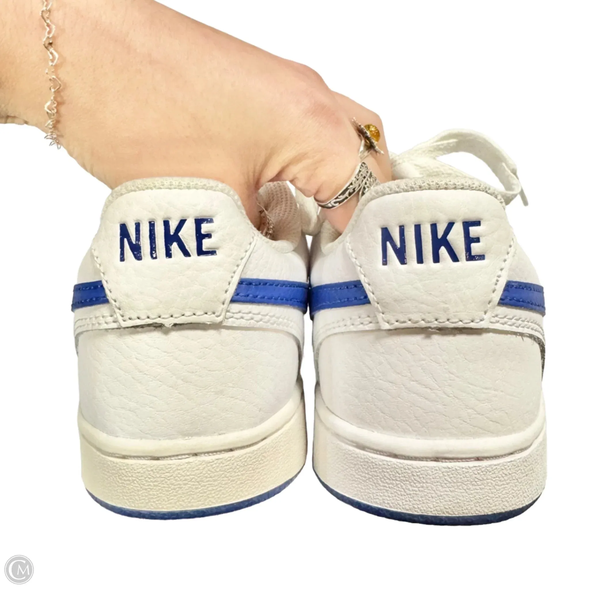 Shoes Sneakers By Nike In Blue & White, Size: 8