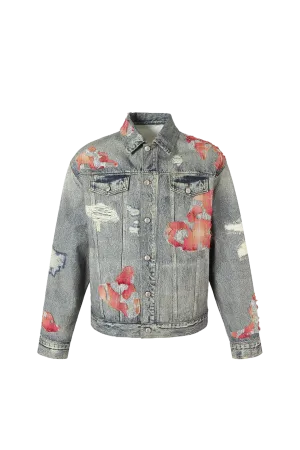 Sunset Cloud Lace Print Denim Jacket/Pants