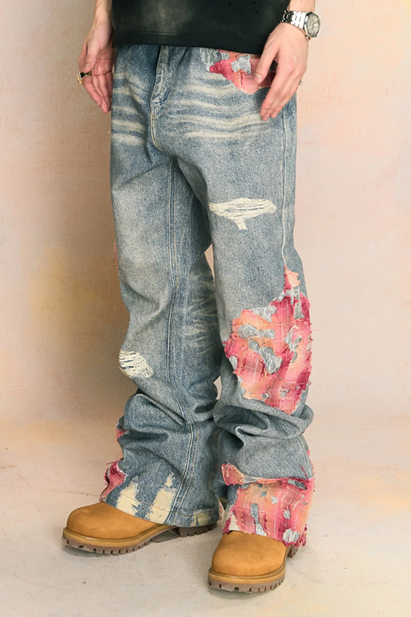 Sunset Cloud Lace Print Denim Jacket/Pants