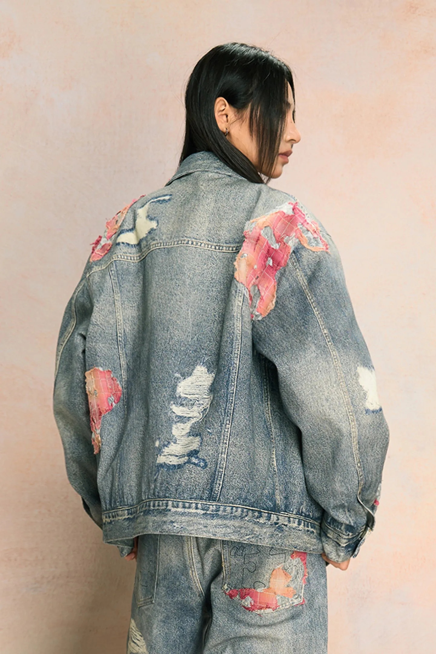 Sunset Cloud Lace Print Denim Jacket/Pants